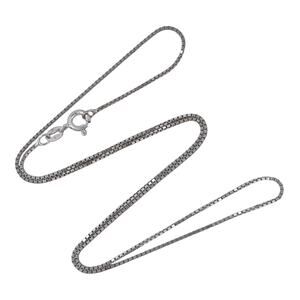 Estate Italy Sterling Silver 925 1.0mm Box Link Chain Necklace 18"